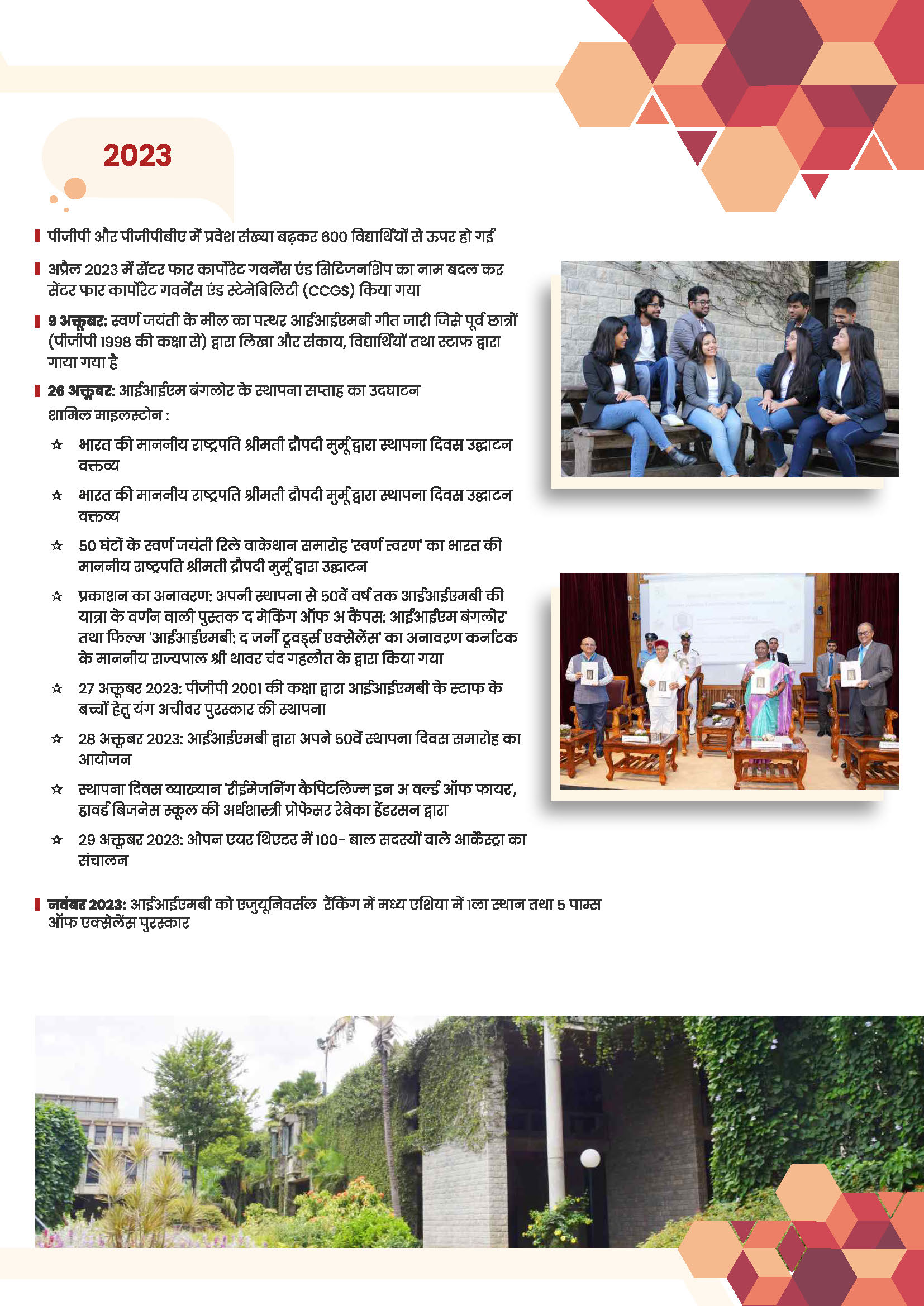 IIMB Timeline
